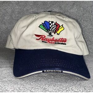 Raybestos Hat Cap Strap Back Brown Beige Blue Brakes Nascar Racing